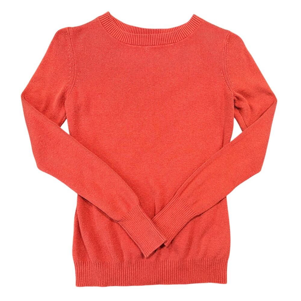 Express Orange Crew Neck Sweater Womens Medium Lightweight Knit